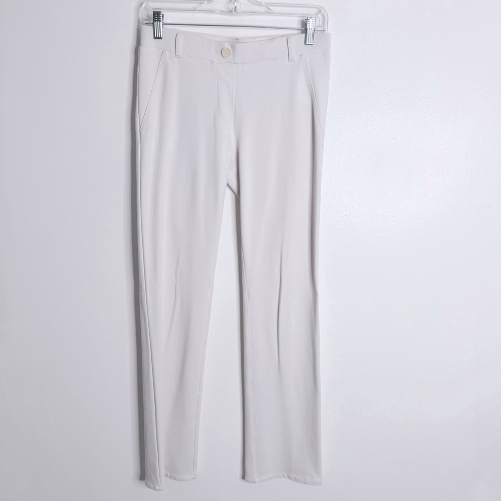 Betabrand White Straight-Leg Pants